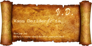 Vass Dezideráta névjegykártya
