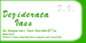 deziderata vass business card